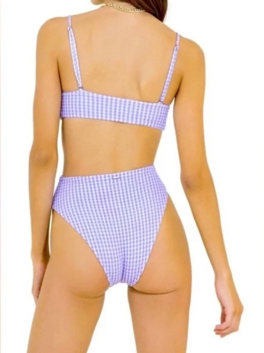 MAAJI Reversible Trikini One Piece Med Purple Gingham 🌞NWT🌞